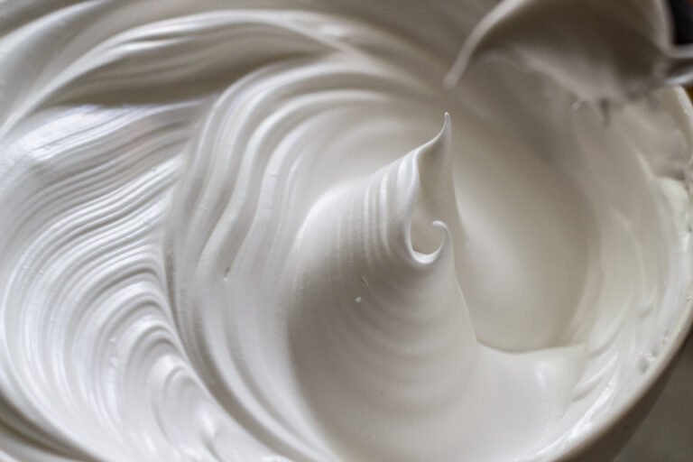 Perfectly whipped shiny egg whites